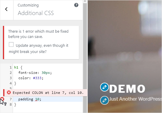 Añadir el código CSS personalizado al panel CSS adicional