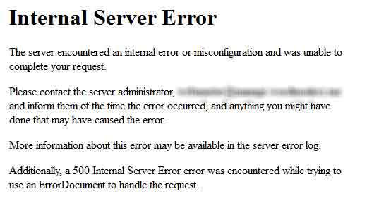 Error interno del servidor en WordPress