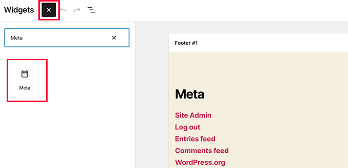 Añade el widget meta a tu barra lateral de WordPress