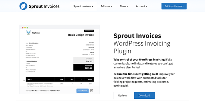 Sprout Invoices - Plugin de facturas para WordPress