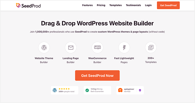 SeedProd Generador de sitios web de WordPress