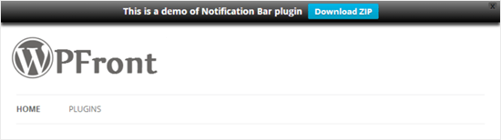 Barra de notificaciones de WPFront