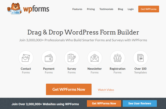 El sitio web de WPForms