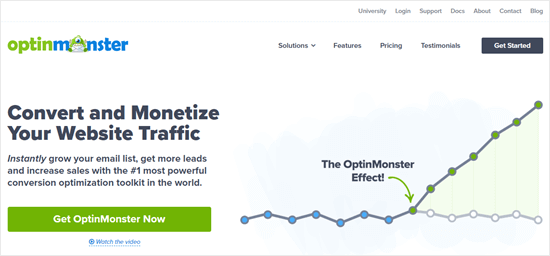El sitio web de OptinMonster