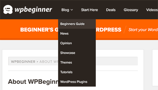 Mostrar los temas del blog en el menú de navegación de WordPress