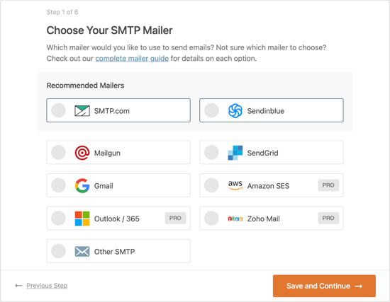 Elige tu servicio de correo SMTP