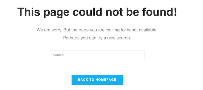 Un error 404 de WordPress