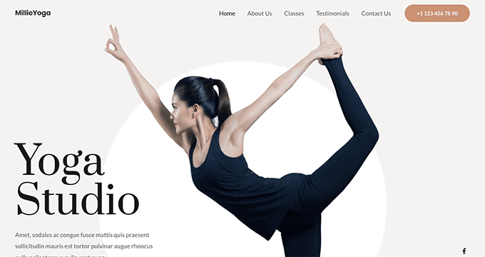 Astra WordPres tema de yoga