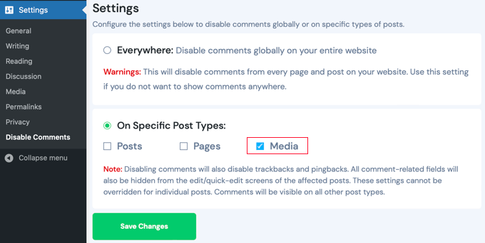 El plugin Disable Comments te permite desactivar los comentarios de las páginas multimedia