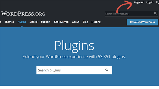 Regístrate para obtener una cuenta gratuita de WordPress.org
