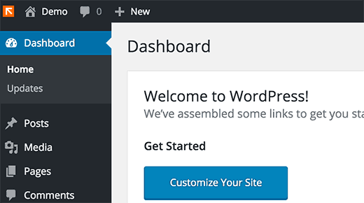 Logotipo personalizado en el panel de control de WordPress