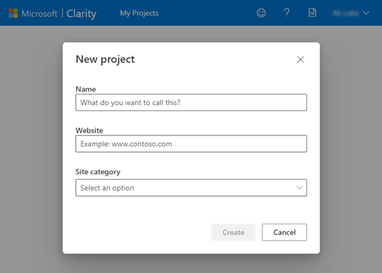 Configurar un nuevo proyecto en Microsoft Clarity