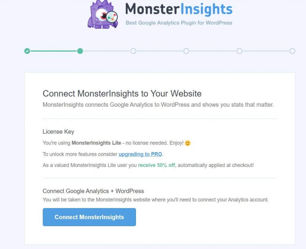 conectar el plugin monsterInsights