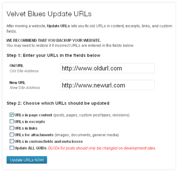 Urls actualizadas de Velvet Blues