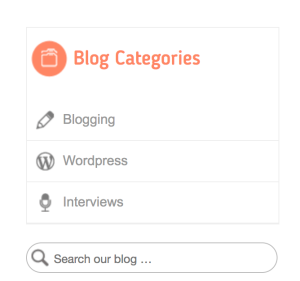 ejemplo de categorías del blog