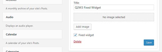 Q2W3 Widget fijo para WordPress