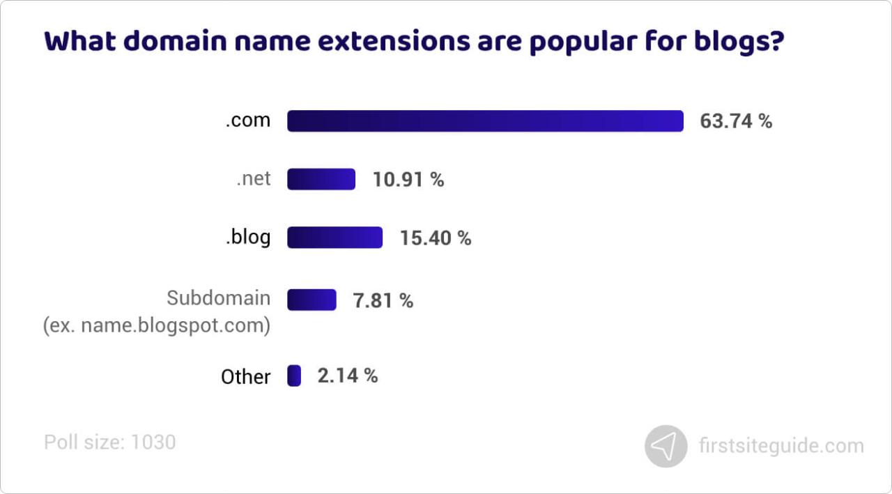 ¿Qué extensiones de dominio son populares para los blogs?