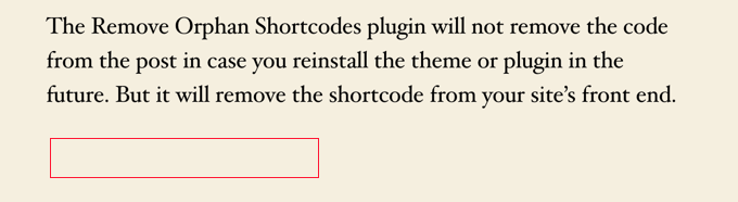 El plugin Remove Orphan Shortcode oculta los shortcodes no utilizados
