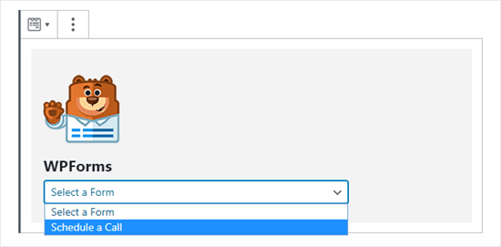 Seleccionar el formulario correcto en el desplegable de WPForms
