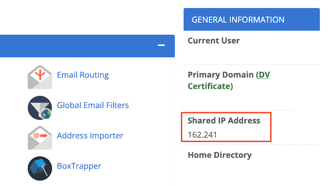 Cómo obtener tu dirección IP en cPanel