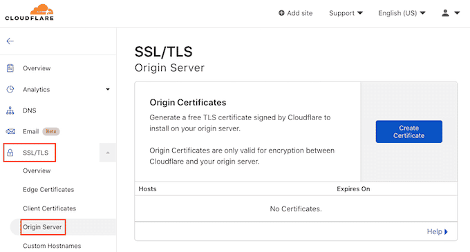 Cómo crear un certificado de origen de Cloudflare