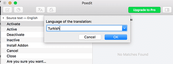 Elige el idioma para tu traducción