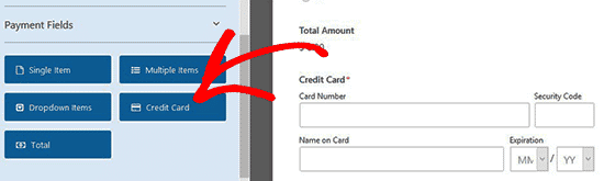 Añade un campo de tarjeta de crédito al formulario