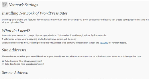 Opción multisitio de WordPress