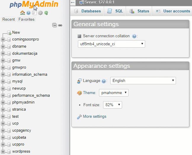 base de datos phpMyAdmin