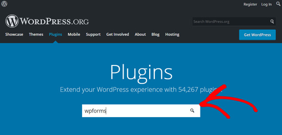 Buscar el plugin WPForms en WordPress.org