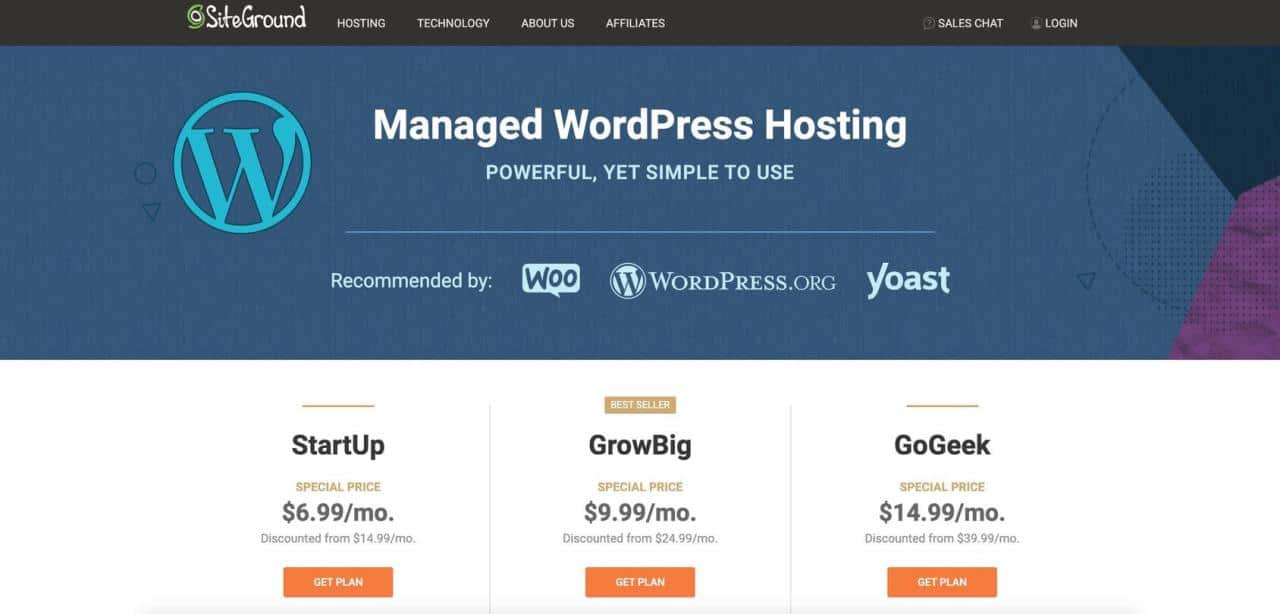 WordPress gestionado por Siteground