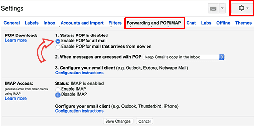 Activar POP3 en Gmail