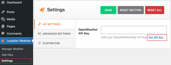 Enlace a la API de OpenWeather