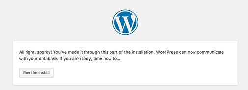 Ejecuta la instalación de WordPress