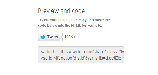 Generar el código del botón oficial de Tweets