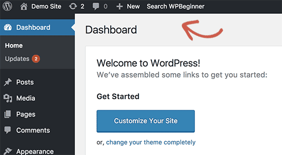 Añadir un enlace personalizado a la barra de administración de WordPress
