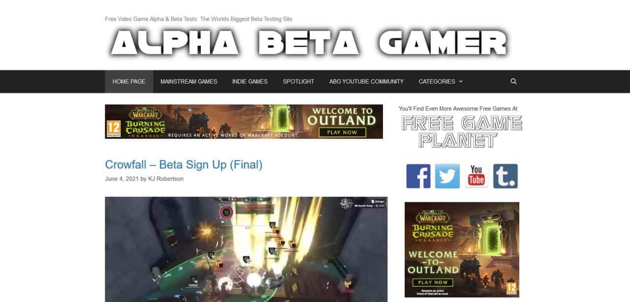 Página de Alpha Beta Gamer