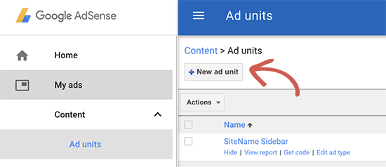 Crear un nuevo bloque de anuncios en Google AdSense