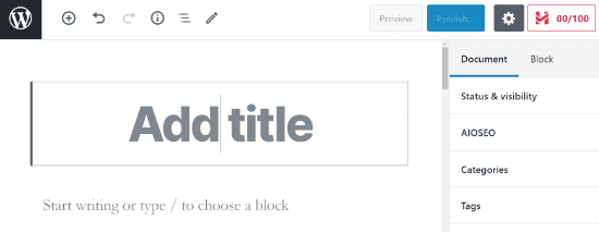 Añadir un título de entrada en WordPress