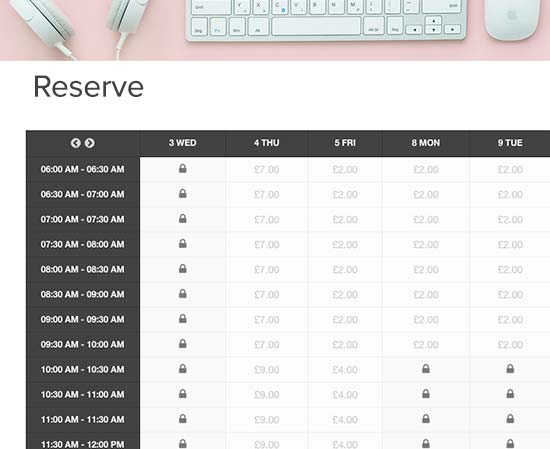 Añadir tabla de reservas para las franjas de entrega