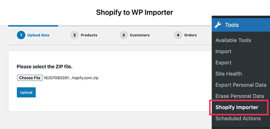 Subir los datos de la tienda de Shopify a WooCommerce