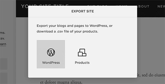 Exportar datos de Squarespace en formato WordPress