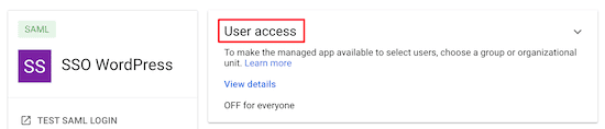 Haz clic en el acceso de los usuarios