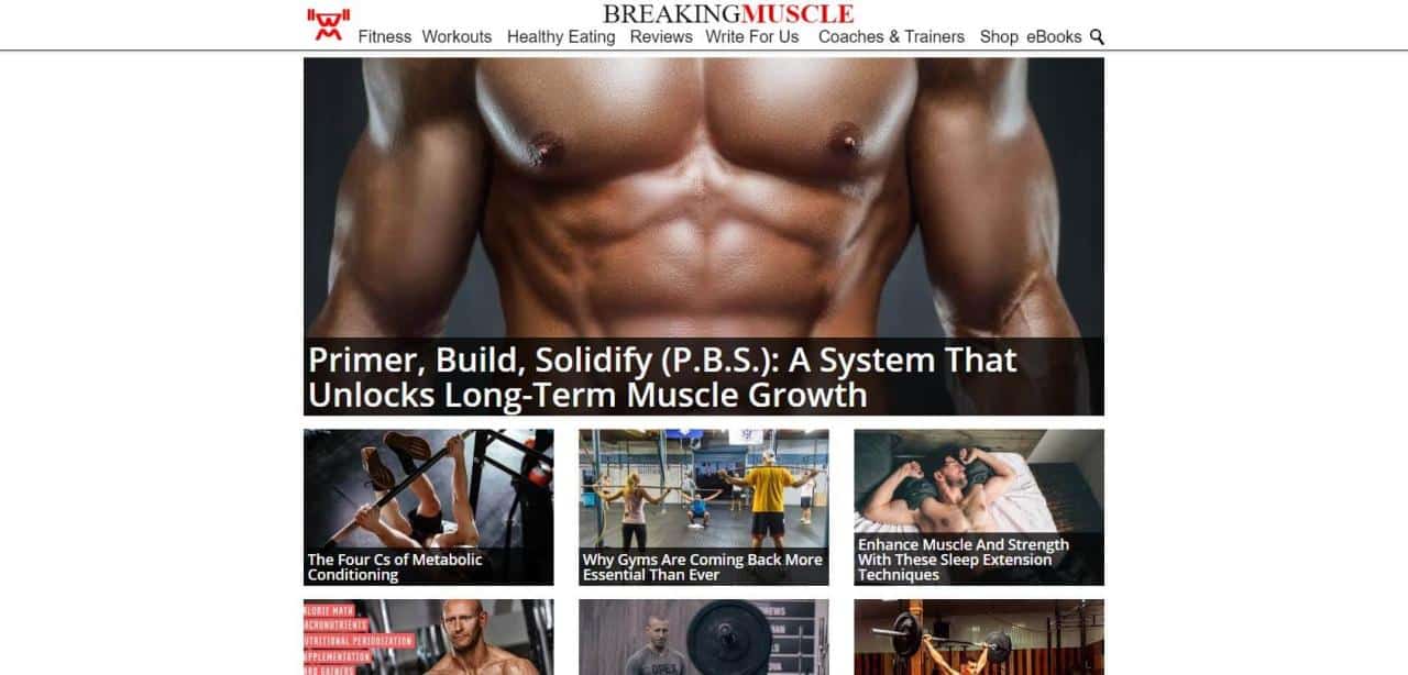 Página web de Breaking Muscle