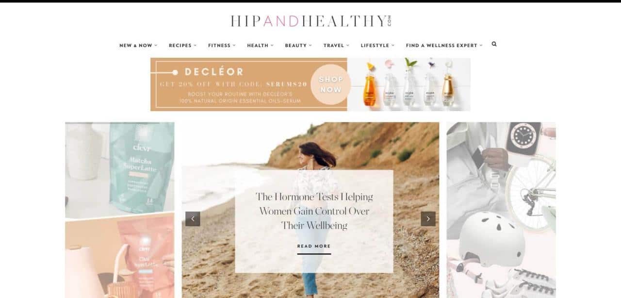 Página web de Hip and Healthy