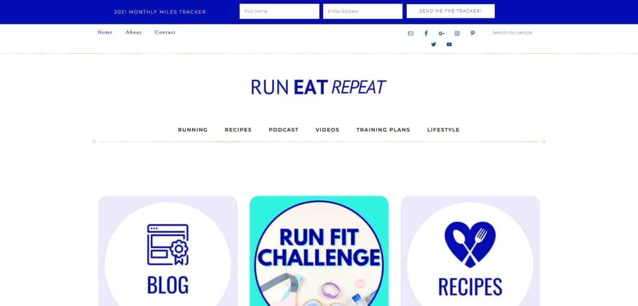 Página web de Run Eat Repeat