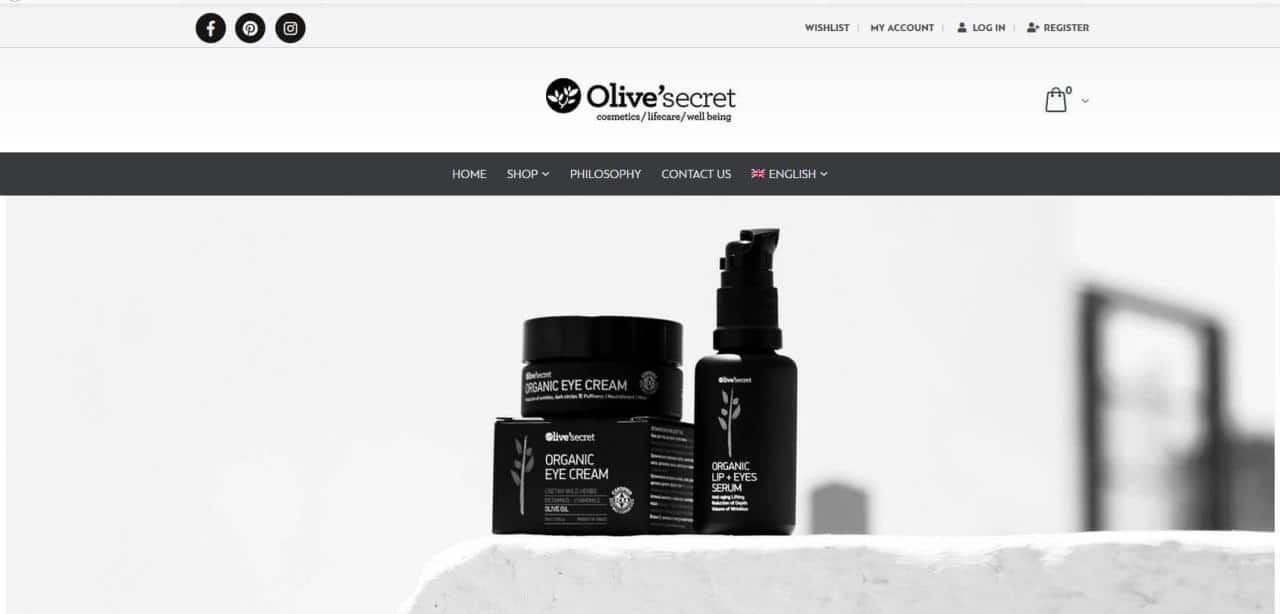 Página web de Olive Secret