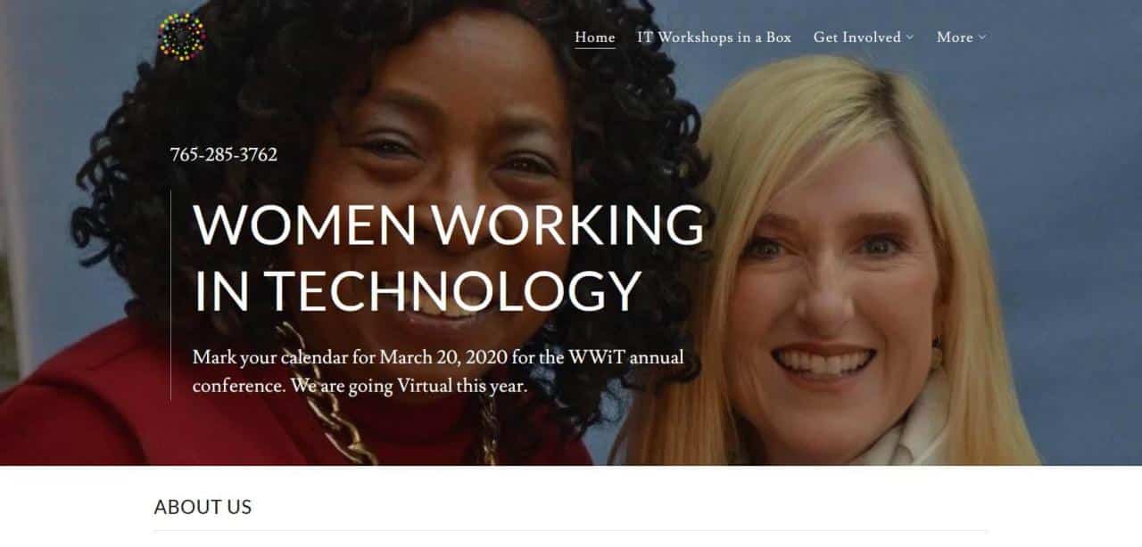 Página de las mujeres que trabajan en tecnología