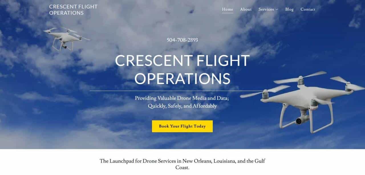 Página web de Crescent Flight Operations
