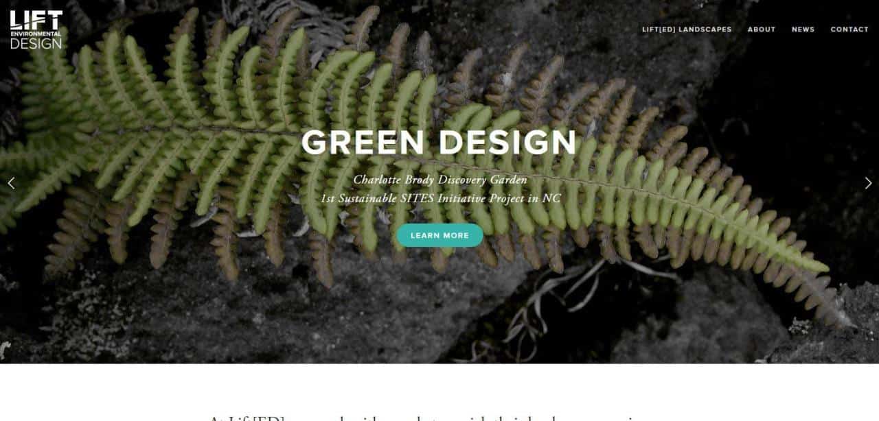 Página web de Lift Environmental Design